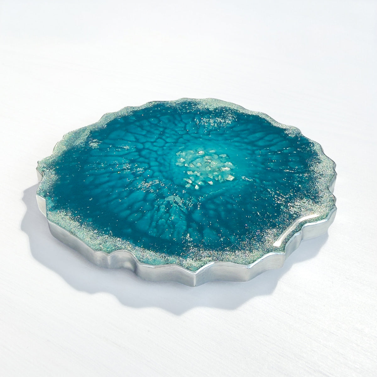 Midnight Tide Agate Resin Coaster