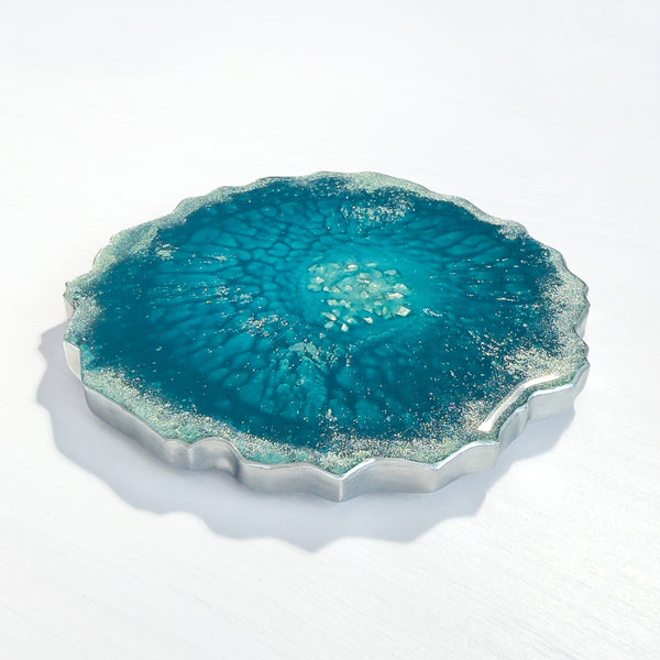 Midnight Tide Agate Resin Coaster