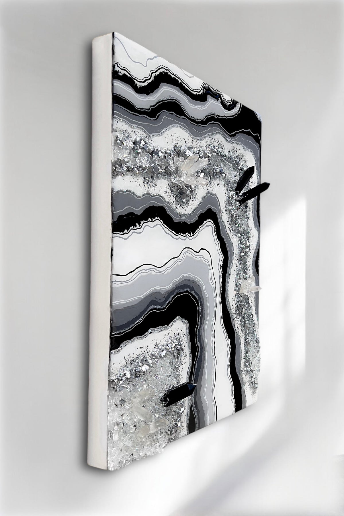 Obsidian Dreams Resin Geode Painting- 18" x 24"