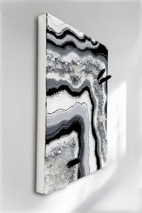 Obsidian Dreams Resin Geode Painting- 18" x 24"