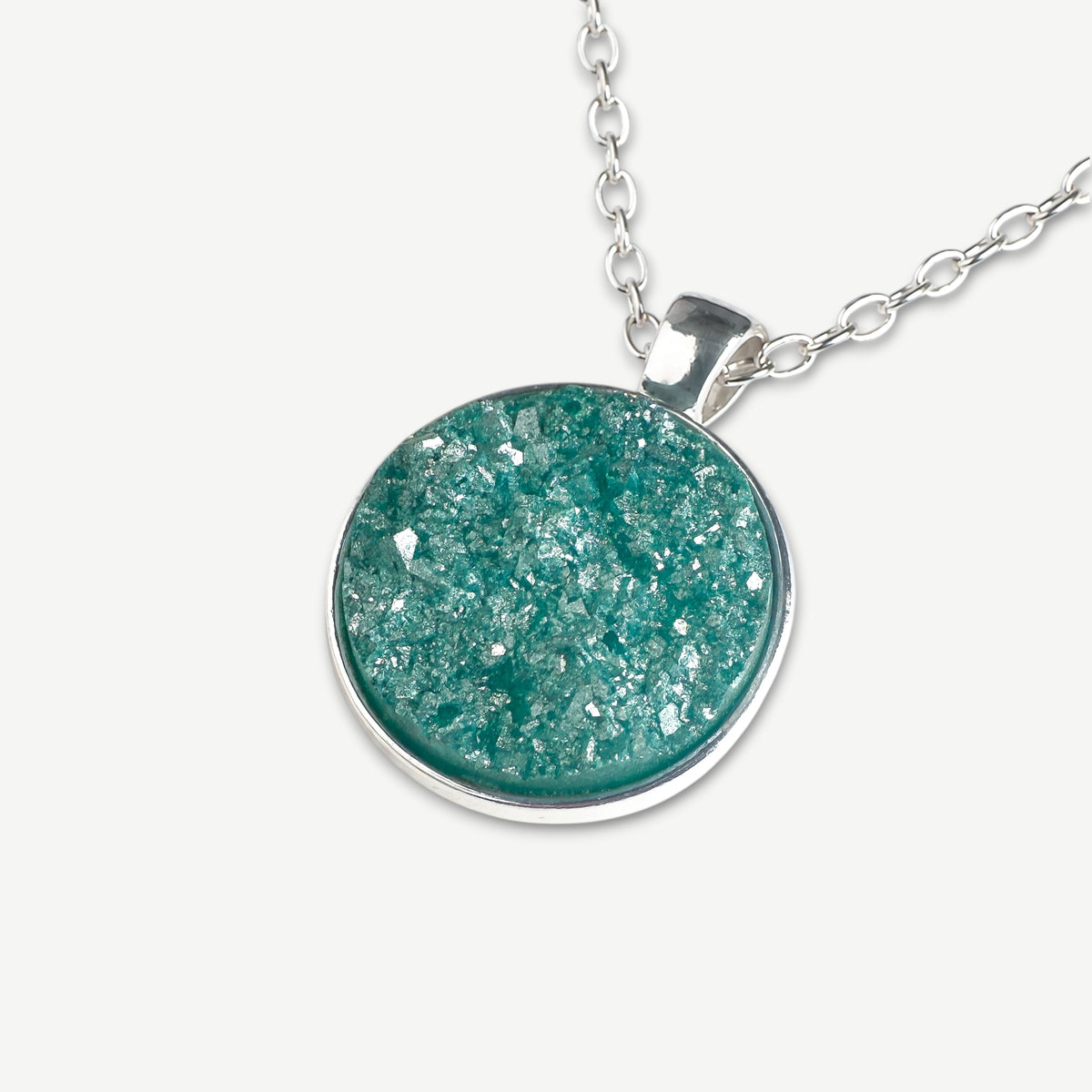 Ocean Mist Druzy Resin Necklace | Silver