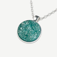 Ocean Mist Druzy Resin Necklace | Silver