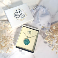 Ocean Mist Druzy Resin Necklace | Silver