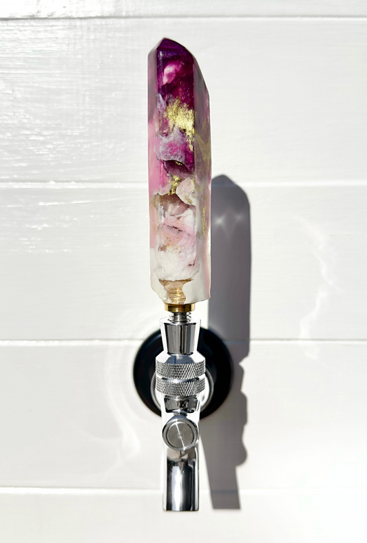 Rosé Quartz Luxe Crystal-Shaped Resin Beer Tap Handle