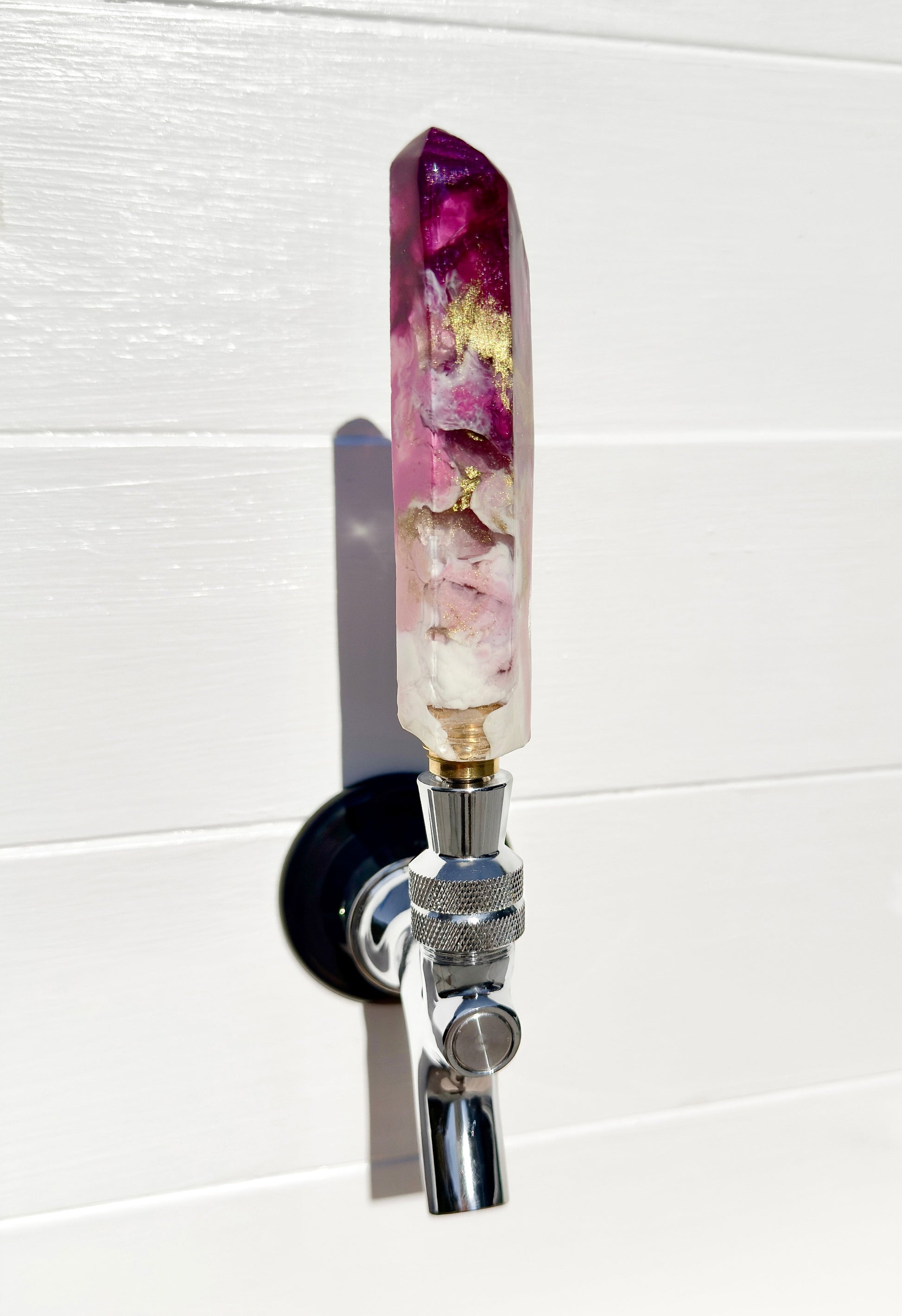 Rosé Quartz Luxe Crystal-Shaped Resin Beer Tap Handle