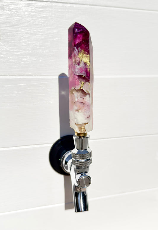 Rosé Quartz Luxe Crystal-Shaped Resin Beer Tap Handle