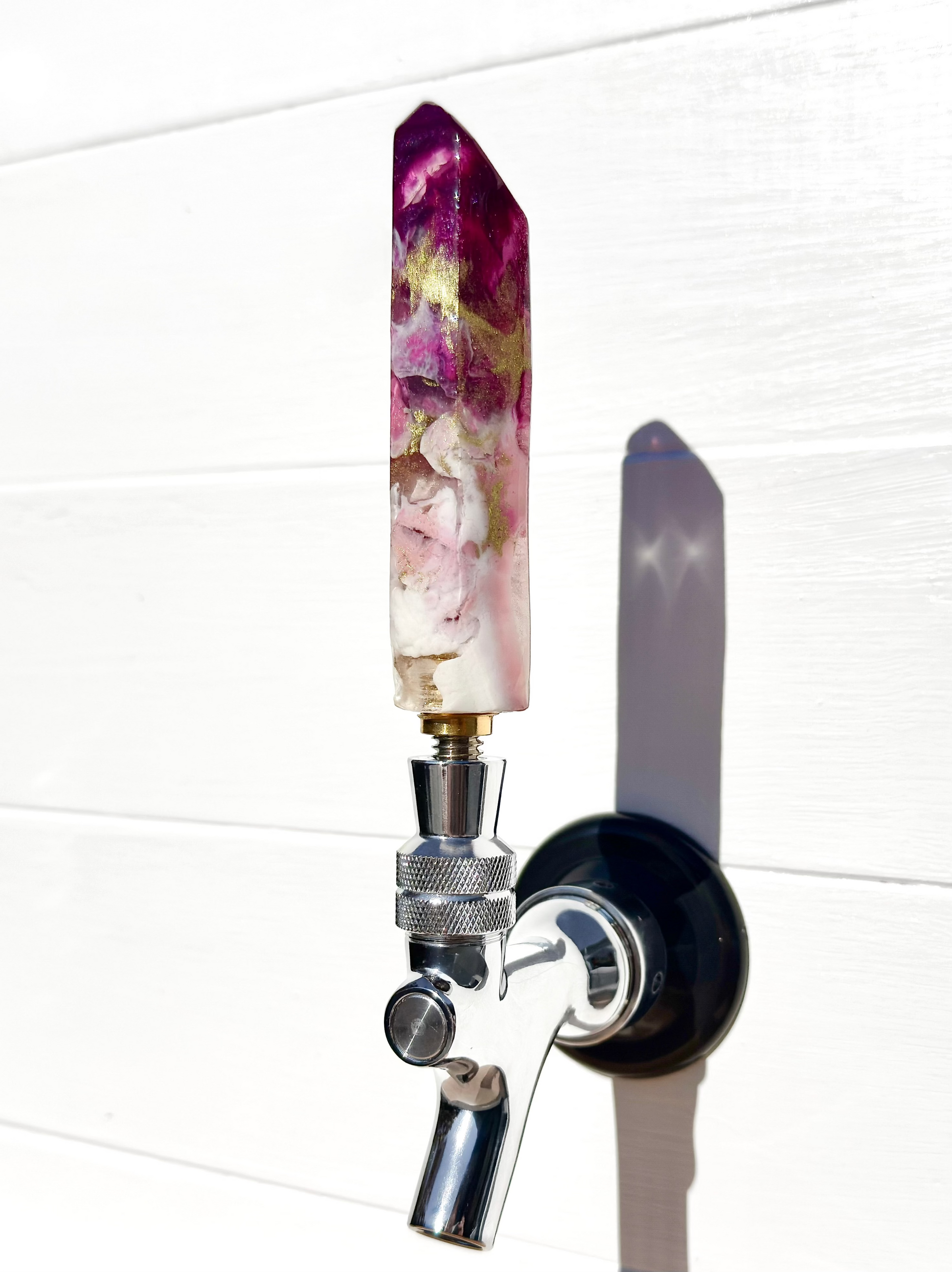 Rosé Quartz Luxe Crystal-Shaped Resin Beer Tap Handle