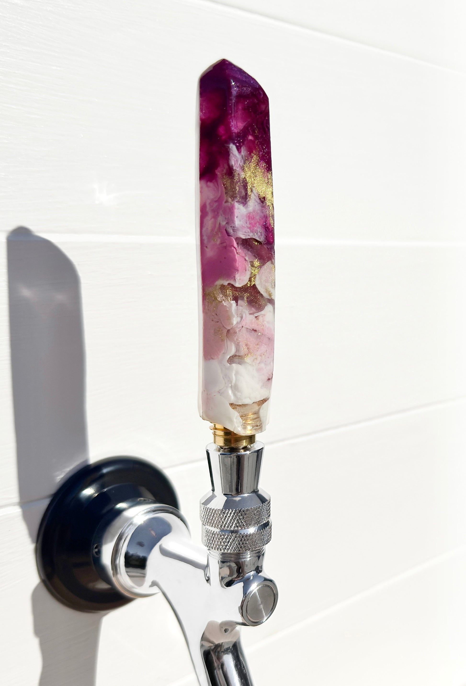 Rosé Quartz Luxe Crystal-Shaped Resin Beer Tap Handle