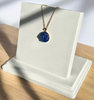 Royal Blue Druzy Resin Necklace- Gold Vermeil Chain and Pendant Tray