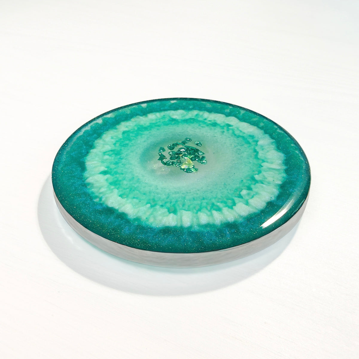 Sea Glass Lagoon Resin Coaster