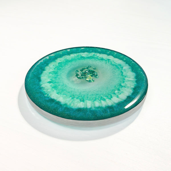 Sea Glass Lagoon Resin Coaster