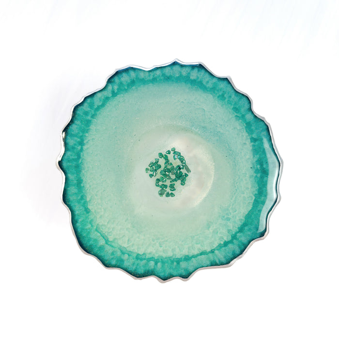 Sea Glass Serenity Resin Geode Coaster