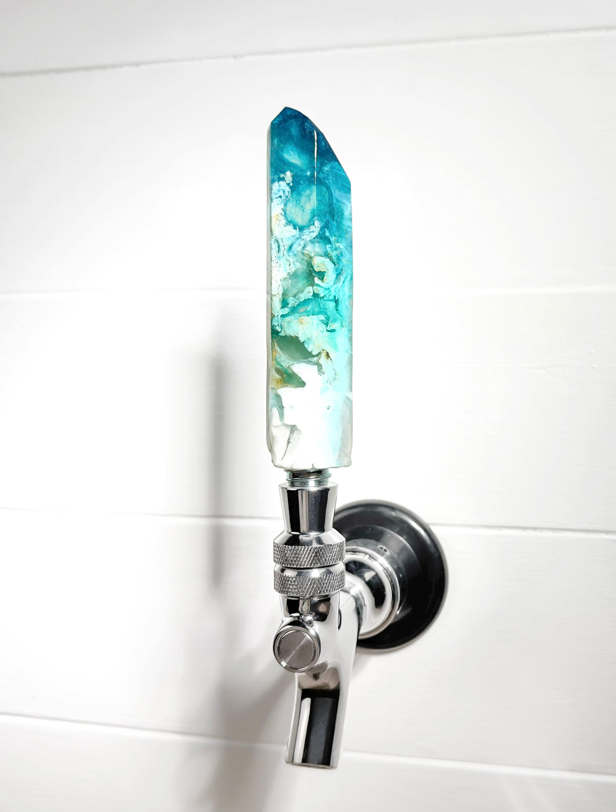 Sea Glass Tide Crystal-Shaped Resin Beer Tap Handle