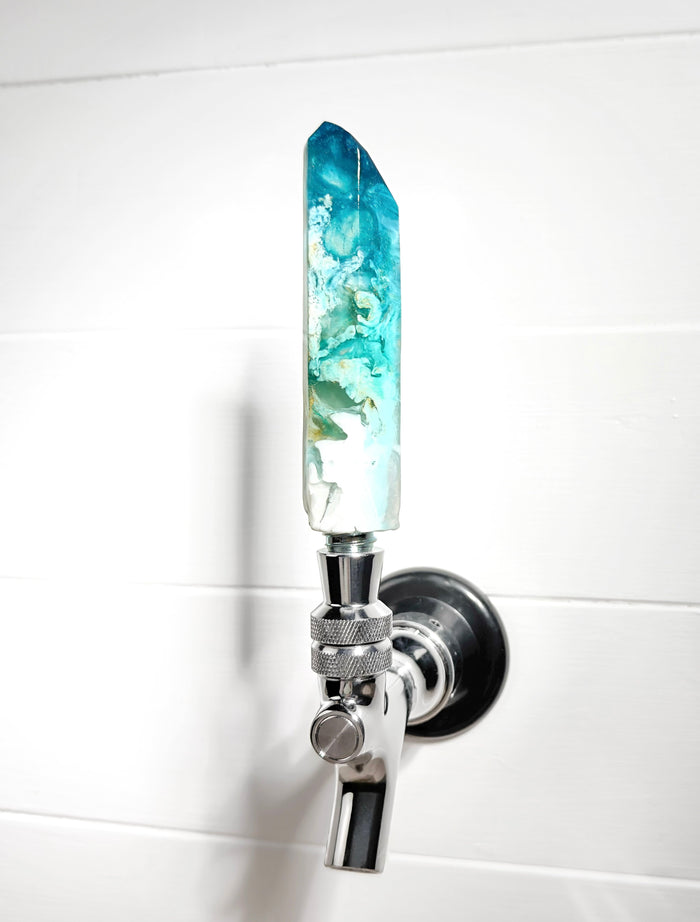 Sea Glass Tide Crystal-Shaped Resin Beer Tap Handle