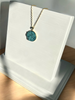 Turquoise-Blue Druzy Resin Necklace- Gold Vermeil Chain and Pendant Tray