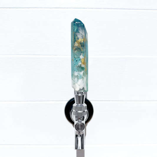 Turquoise Goldstone Crystal-Shaped Resin Beer Tap Handle