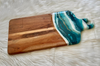 Turquoise, Blues, and Gold Resin Charcuterie Tray