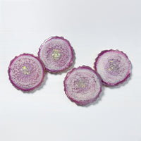 Velvet Garnet Resin Coaster Set – Handcrafted Agate-Inspired Elegance (Set of 4)