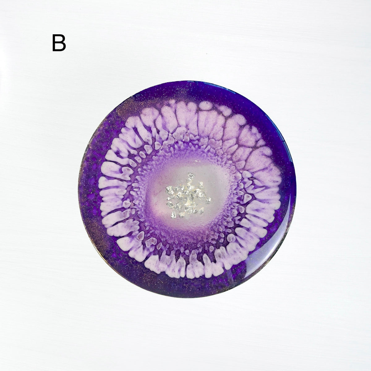 Violet Radiance Round Resin Coaster