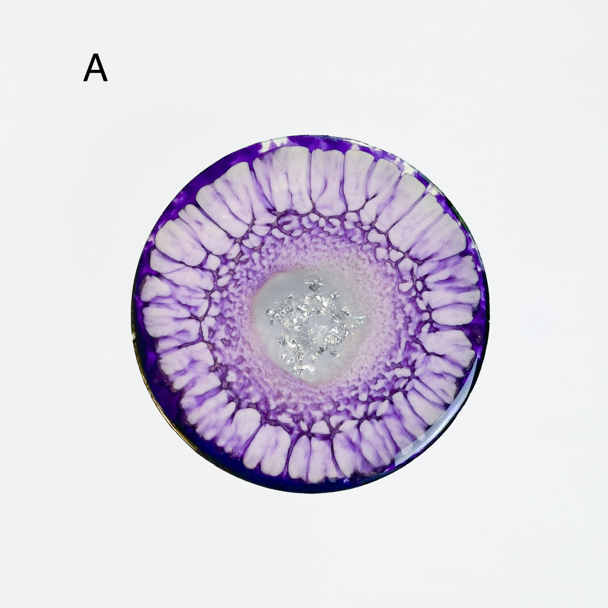 Violet Radiance Round Resin Coaster