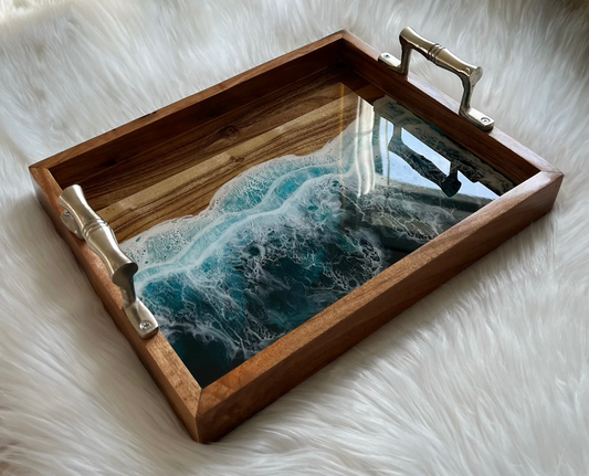 Resin Beach Waves Tray