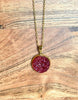 Burgundy Resin Druzy Necklace- Gold-Plated Sterling Silver Chain L.A. Resin Art