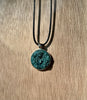 Deep Sea Green Resin Druzy Necklace-Silver Pendant Tray - L.A. Resin Art