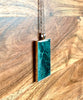 Deep Turquoise and Teal Resin Pendant Necklace - L.A. Resin Art