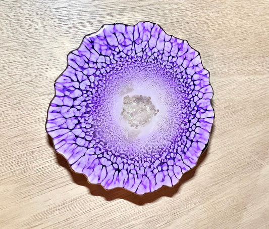 Individual (1 ea) Purple Agate-Shaped Casted Resin Coaster - L.A. Resin Art