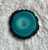 Individual (1 EA) Sparkly Turquoise and Teal Agate-Shaped Casted Resin Coaster - L.A. Resin Art