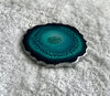 Individual (1 EA) Sparkly Turquoise and Teal Agate-Shaped Casted Resin Coaster - L.A. Resin Art