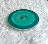 Individual (1 ea) Turquoise-Green Casted Round Resin Coaster - L.A. Resin Art