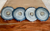 Blue-Grey Agate-Shaped Casted Resin Coaster Set