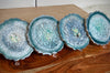 Emerald Green and Light Turquoise-Blue Agate-Shaped Casted Resin Coaster Set