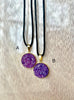 Purple Resin Druzy Necklace- Gold Pendent Tray L.A. Resin Art