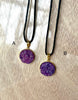 Purple Resin Druzy Necklace- Gold Pendent Tray L.A. Resin Art