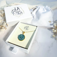 Turquoise Druzy Necklace | Gold-Plated Sterling Silver Chain