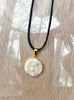 White Pearl Druzy Resin Necklace- Gold Pendant Tray - L.A. Resin Art